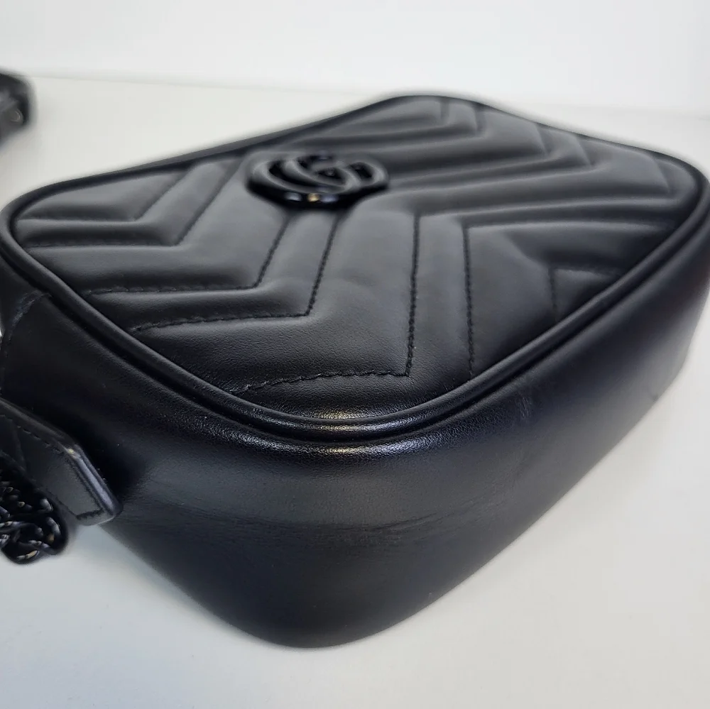 Gucci Marmot Mini Shoulder Bag Black Leather - Picture 5 of 16